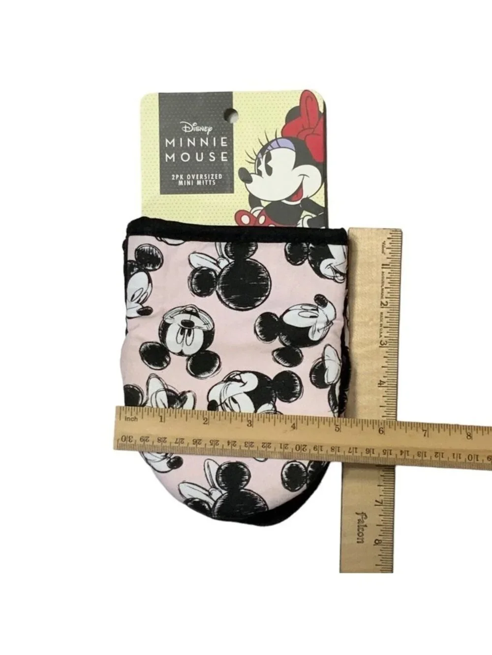 Disney Oven Mitts 2 Pack Mickey Minnie Mouse Oversized Mini Mitts Black Pink
